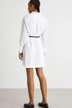 Abito a camicia con spacchi - Bianco