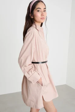Abito a camicia con spacchi - Rosa