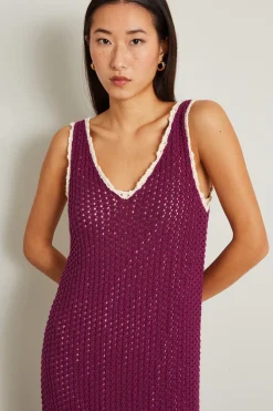 Abito a canotta crochet - Melanzana