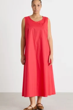 Abito ad A in popeline - Rosso