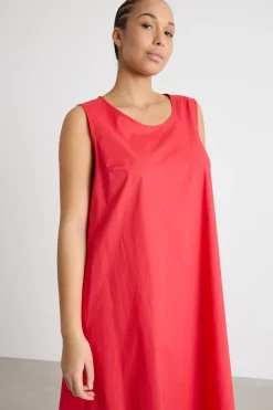 Abito ad A in popeline - Rosso