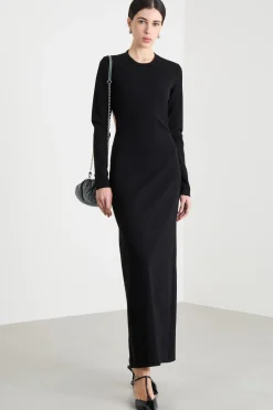 Abito aderente con cut-out sul retro - Nero