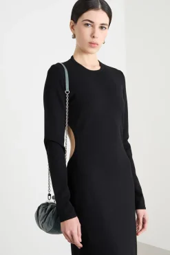 Abito aderente con cut-out sul retro - Nero