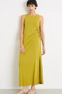 Abito aderente con cut-out - Verde