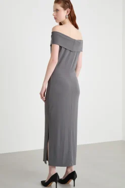 Abito aderente in jersey - Grigio