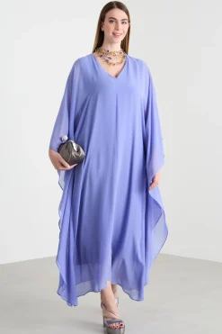 Abito ampio in georgette - Viola