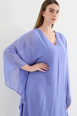 Abito ampio in georgette - Viola