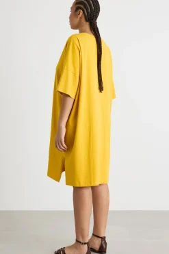 Abito ampio in jersey - Giallo