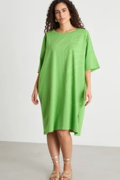 Abito ampio in jersey - Verde