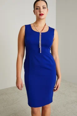 Abito a tubino in cady stretch - Bluette