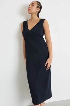 Abito a tubino in crepe - Blu