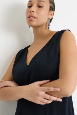 Abito a tubino in crepe - Blu