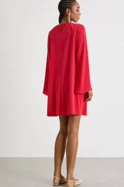 Abito a tunica in cady - Rosso