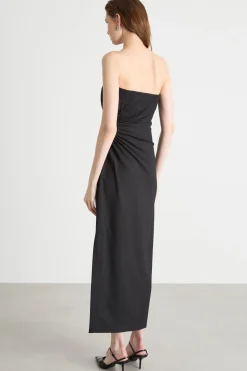 Abito bustier con cut-out laterale - Nero
