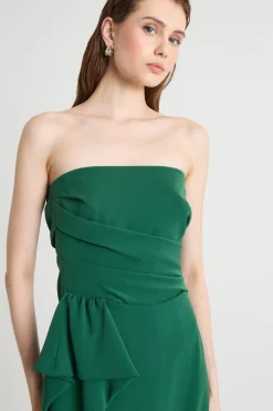Abito bustier in cady - Verde
