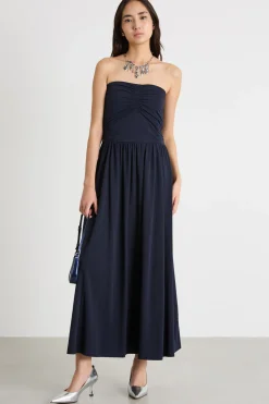 Abito bustier in jersey - Blu