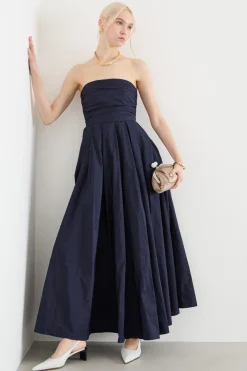 Abito bustier in taffetà - Blu