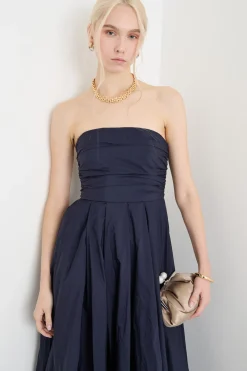 Abito bustier in taffetà - Blu