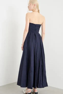 Abito bustier in taffetà - Blu