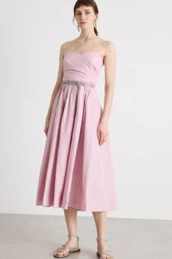Abito bustier in taffetà - Rosa