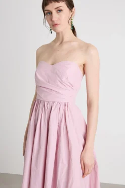 Abito bustier in taffetà - Rosa