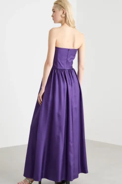 Abito bustier in twill - Viola