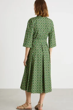 Abito chemisier con cintura - Verde