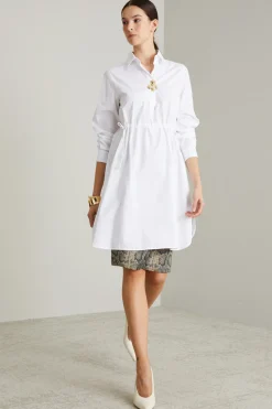 Abito chemisier con coulisse - Bianco