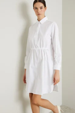 Abito chemisier con coulisse - Bianco