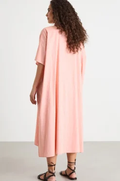 Abito chemisier con maniche a kimono - Rosa