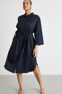 Abito chemisier con plastron - Blu