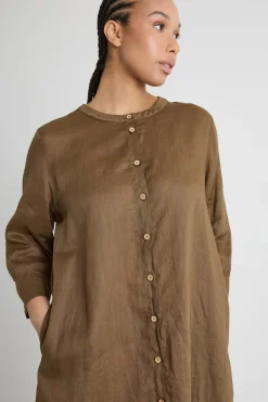 Abito chemisier con sottoveste - Marrone