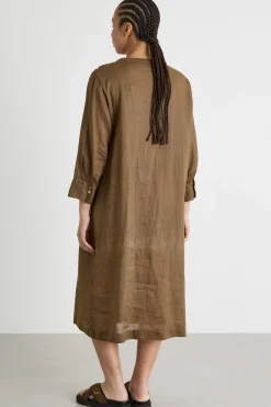 Abito chemisier con sottoveste - Marrone