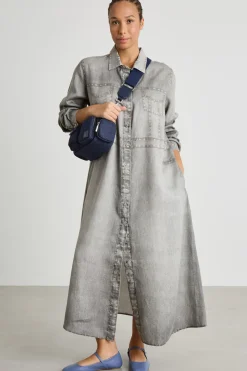 Abito chemisier effetto jeans - Grigio