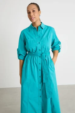 Abito chemisier in gabardina - Azzurro