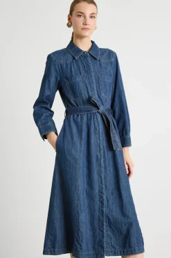 Abito chemisier in jeans - Blu