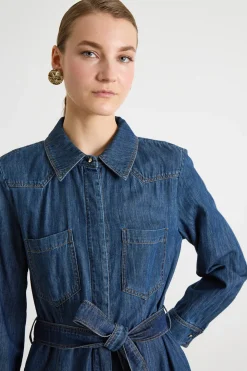 Abito chemisier in jeans - Blu