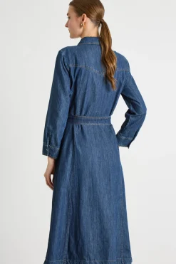 Abito chemisier in jeans - Blu