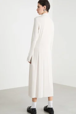 Abito chemisier in jersey crepe - Bianco