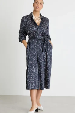 Abito chemisier in twill - Blu