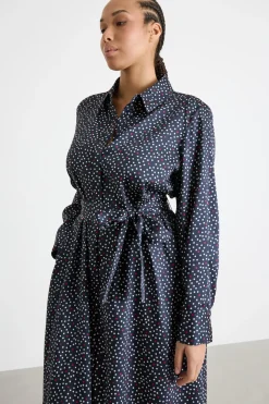 Abito chemisier in twill - Blu