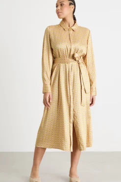 Abito chemisier in twill - Giallo