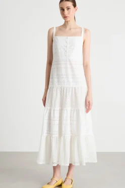 Abito con balze - Bianco