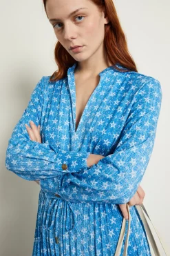 Abito con coulisse in vita - Azzurro Bianco