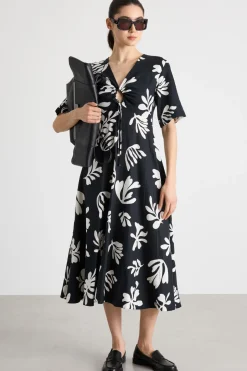 Abito con cut-out - Nero