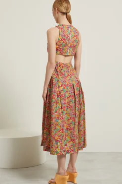 Abito con dettagli cut out - Arancione Fucsia Verde