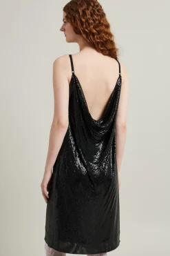 Abito con drappeggio - Nero