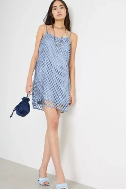 Abito con paillettes - Azzurro