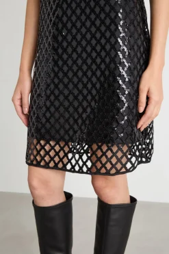 Abito con paillettes - Nero