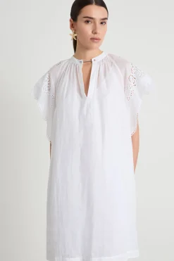 Abito con ricamo sangallo - Bianco